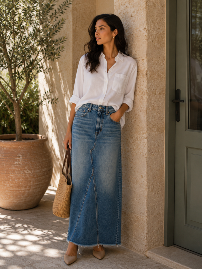 Classic Denim Skirt - Image 1