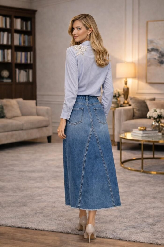 Classic Denim Skirt - Image 2