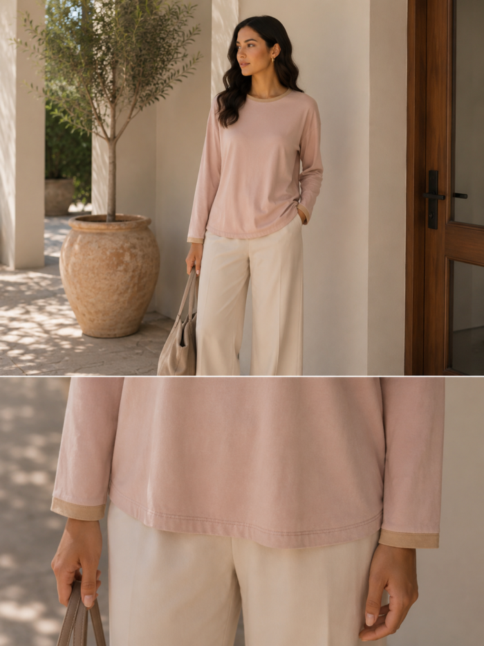 Long Sleeve Top with Gold Lurex - Image 1