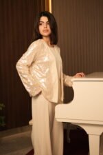 Cardigan-Style Jacket with Paillettes