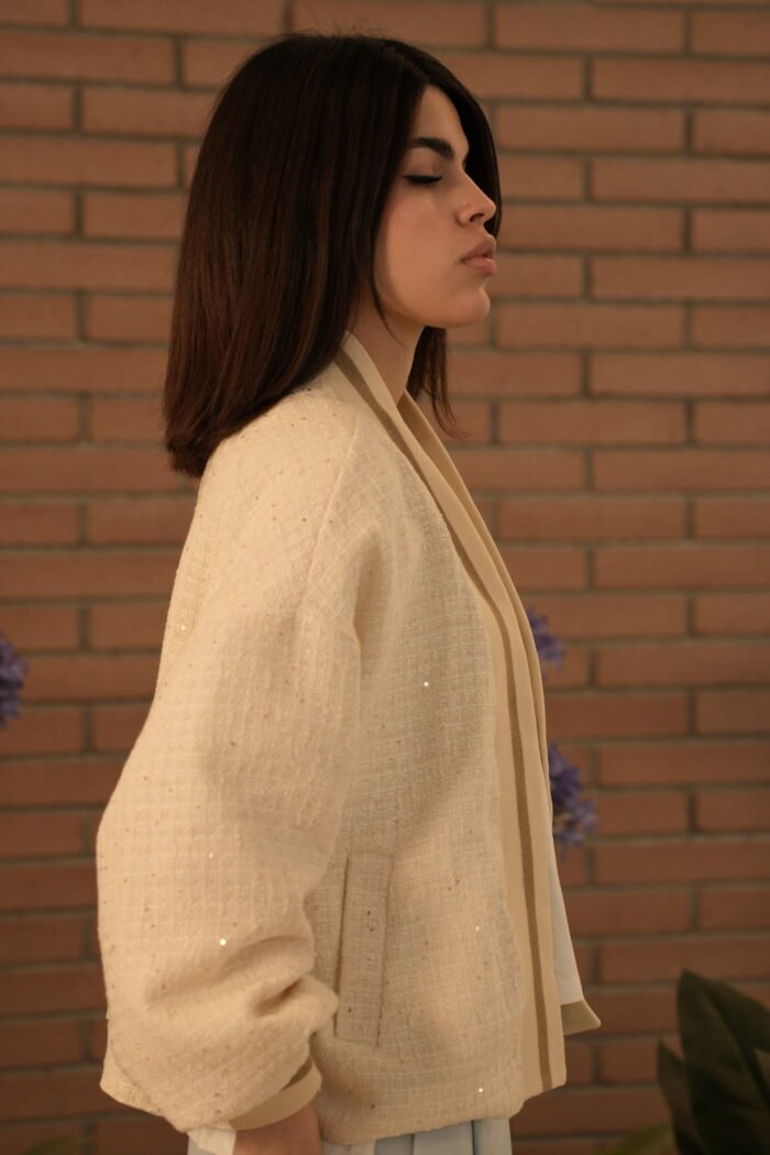 Bomber jacket Tweed with Paillettes - Image 2