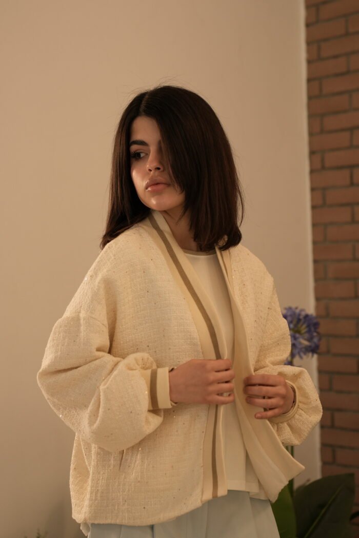 Bomber jacket Tweed with Paillettes - Image 1