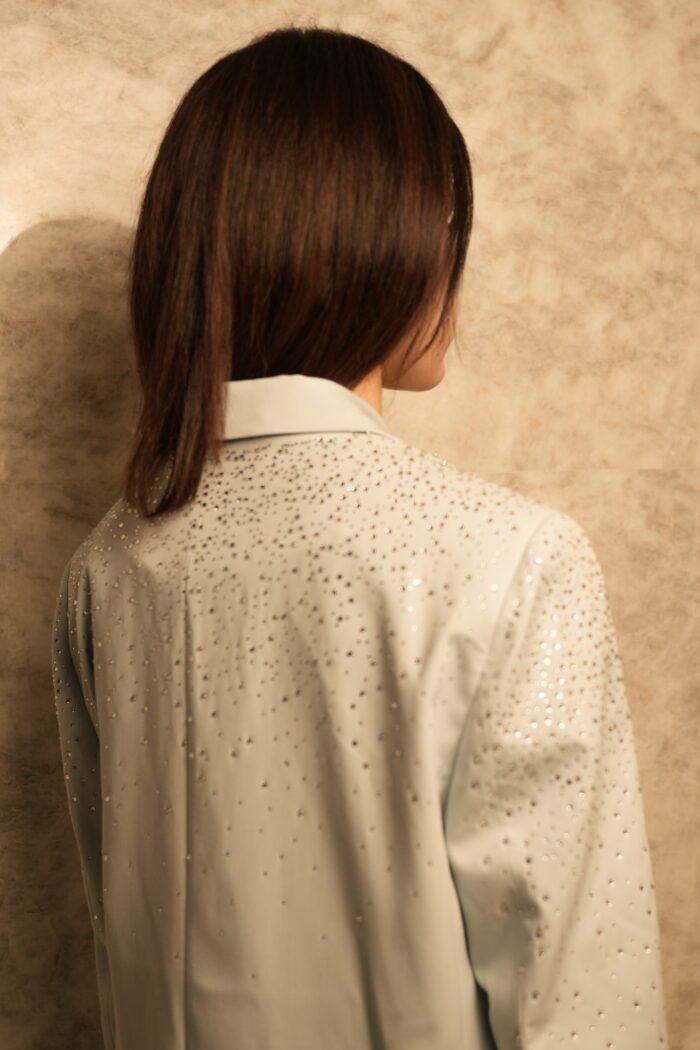 ⁦Elegant Blue Blazer with Strass Details⁩ - الصورة ⁦2⁩